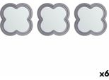 Set Di Specchi Da Regalo Fiore Argento Polipropilene 78 X 26 X 2,5 Cm (6 Pezzi)