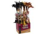 Display Giocattolo Magic Cat Succhietto Per Topi Con Piume In Cotone Con Erba Gatta 7 Cm + 45 Cm 24 Pezzi