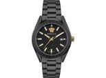 Versace VE6A00925 Orologio Da Uomo V-Code In Acciaio Inossidabile Oro Nero Nuovo