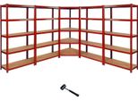 Scaffalatura Per Carichi Pesanti Scaffalatura Per Officina Scaffalatura A Innesto Scaffalatura Angolare Cantina Set Di 5 Rosso