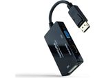Nanocable 10.16.3301-ALL - Convertitore Da Displayport A Hdmi/Dvi/Vga, 20 Cm, Colore Nero