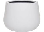 Vivanno Vaso Da Fiori In Vetroresina Girar Rotondo, Bianco Opaco - 49X37 Cm