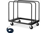 Carrello Porta Pannelli Vevor, 816 Kg, Carrello Di Trasporto Con Ruote Girevoli A 360°, Carrello Porta Pannelli Con Cinghia Di Fissaggio E 3 Corrimano Laterali, Carrello Porta Pannelli, Ausilio Per Il Trasporto In Fabbrica, Magazzino, Garage, Nero, 955X610X935 Mm