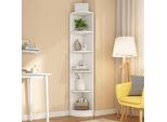 Fortuna Lai Scaffale Angolare, Scaffale, Scaffale Da Magazzino, Materiale Mdf, Scaffale A Cinque Ripiani, Forma Semplice, Forte Capacità Di Carico, Bianco
