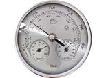 Inf Barometro Analogico 130Mm Con Termometro E Igrometro - Stazione Meteo 3 In 1 D'argento