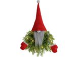 Ghirlanda Di Natale Artificiale, Ghirlanda Di Gnomi Appesa Con Luce, Ghirlanda Di Natale In Pino E Abete Rosso, Ghirlanda Di Gnomi Appesa, Decorazione Per Finestra, Parete