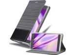 Cadorabo Custodia Per Sony Xperia Xa Custodia Protettiva In Grigio Custodia Per Cellulare Custodia A Libro Cover