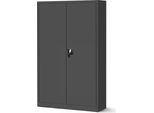 Armadio In Lamiera Xxl Armadio Per Ufficio Armadio Per Archiviazione Armadio In Metallo Ante A Battente Lamiera D'acciaio Verniciatura A Polvere 185 Cm X 115 Cm X 40 Cm Colore: Antracite