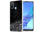 Custodia Cadorabo Per Oppo A53 In Nero Con Glitter Custodia Protettiva In Silicone Tpu Flessibile Con Glitter Scintillanti Custodia Cover Per Telefono Cellulare