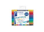 Staedtler® 3004 TB12 Penna A Punta In Fibra Brushletter Duo - 12 Colori, Assortiti