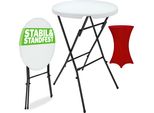 Casaria® Tavolo Alto Da Bar Ø 72Cm Con Copritavolo Pieghevole Altezza 110Cm Interno Esterno Rotondo Giardino Feste Bistrot Metallo