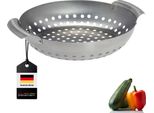 Bremermann Cesto Per Grigliare Rotondo 27 X 6 X 22,5 Cm Padella Per Grigliare In Acciaio Inox Piastra Per Grigliare