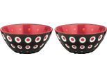 Guzzini Set Di 2 Ciotole Le Murrine Nero-Rosso-Bianco, D Circa 12,5 Cm