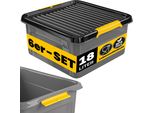 Monzana64X Contenitore Con Coperchio 18,5L Bpa Free Chiusura A Scatto Scatole Impilabili Scatola Organizer Cantina Garage Contenitori Plastica Box