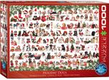 Puzzle Da 1000 Pezzi - Puzzle - Gioia Natalizia Con Cani + Cornice In Alluminio Per Puzzle Da 1000 Pezzi