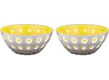 Guzzini Set Di 2 Ciotole Le Murrine Grigio-Bianco-Giallo D Circa 12,5 Cm