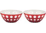 Guzzini Set Di 2 Ciotole Le Murrine Rosso-Bianco, D Circa 12,5 Cm
