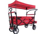 Carrello Pieghevole Giardino Fuxtec FX-CT800 Con Tettuccio Parasole Rosso Rot