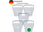 Novaliv 5X Contenitore Per Detersivo Con Coperchio 4 Litri I Trasparente I 23,5 X 18 X 18,5 Cm I Scatola Contenitore Per Detersivo Con Maniglia Contenitore Per Detersivo Contenitore Per Detersivo