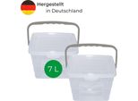 Novaliv 2X Contenitore Per Detersivi Con Coperchio 7 Litri I Trasparente I 23,5 X 18 X 26,5 Cm I Scatola Contenitore Per Detersivo Con Maniglia Contenitore Per Detersivo Contenitore Per Detersivo