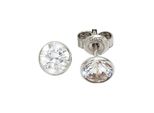 Paar Ohrstecker Jobo, Silber (Silber 925), Ohrringe, Damen, 6,5Mm, Silber 925 (Sterlingsilber), Rund 925 Silber Mit Zirkonia