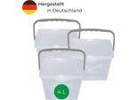 Novaliv 3X Contenitore Per Detersivi Con Coperchio 4 Litri I Trasparente I 23,5 X 18 X 18,5 Cm I Scatola Contenitore Per Detersivo Con Maniglia Contenitore Per Detersivo Contenitore Per Detersivo