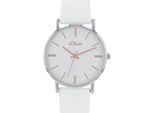 Quarzuhr S.OLIVER, weiß, Armbanduhren, Damen, Quarzuhr, Armbanduhr, Damenuhr, analog, Silikonarmband