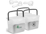Novaliv 3X Contenitore Per Detersivi Con Coperchio 4 Litri Trasparente E Cucchiaio Dosatore 23,5 X 18 X 18,5 Cm Contenitore Per Detersivi Con Maniglia Contenitore Per Detersivi Contenitore Per Detersivi
