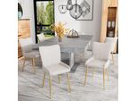 Sweiko Sala Da Pranzo Sedia Sedia Salotto Sedie Imbottite Soggiorno Sedia Divano Con Quattro Gambe Di Supporto In Metallo, Soggiorno, Camera Da Letto Velluto Set Di 6