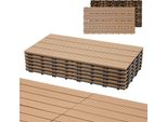 Aopunly Wpc 6X Piastrelle Per Terrazze In Legno á 60 X 30 X 2,2 Cm, Teak, 1M² Piastrelle Wpc Click, Piastrelle Per Balconi Resistenti Alle Intemperie