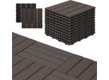 Aopunly Wpc 11X Piastrelle Per Terrazze In Legno á 30 X 30 X 2,2 Cm, Marrone Scuro, 1M² Piastrelle Wpc Click, Piastrelle Per Balconi Resistenti Alle Intemperie
