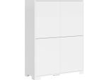 Itamoby - Credenza Alta 4 Ante 90X35X120 Cm Lumina Bianco Lucido
