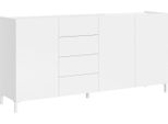 Itamoby - Madia 3 Ante/4 Cassetti 174X40X84 Cm Solaria Bianco Lucido