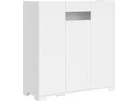 Itamoby - Credenza Alta 3 Ante 100X35X110 Cm Riflesso Bianco Lucido
