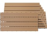 Jayseuw Wpc 6X Piastrelle Per Terrazze In Legno á 60 X 30 X 2,2 Cm, Teak, 1M² Piastrelle Wpc Click, Piastrelle Per Balconi Resistenti Alle Intemperie