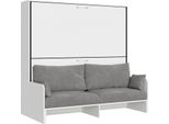 Itamoby - Letto Doppio A Scomparsa Kando Con Divano Bianco Frassino, Grigio
