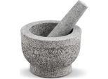 Mortaio In Granito Con Pestello 11 Cm Grigio Chiaro
