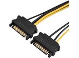 Cavo Adattatore Di Alimentazione A 15 Pin Doppio Maschio Sata A 8 Pin Femmina PCI-E Pci Express 0,4 M