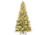 Costway Albero Di Natale Artificiale 225 Cm, Albero Di Natale Con Neve, 470 Led Bianchi Caldi E 81 Pigne, Albero Di Natale, Albero Di Natale Artificiale
