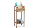 Relaxdays Tavolino In Noce Con Cassetto