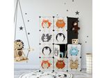 Relaxdays Scaffale Per La Cameretta Dei Bambini Con Motivi Di Animali