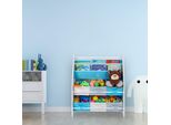 Scaffale Per Bambini Relaxdays Con 6 Scatole E 2 Scomparti Appesi
