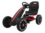 Go-Kart A Pedali Abarth Per Bambini Nero + Ruote In Eva + Freno A Mano + Ruota Libera
