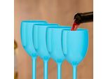 Relaxdays Bicchieri Da Vino Turchesi In Plastica Set Da 12