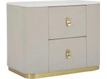 Mauro Ferretti Comodino Beauty 60X40X47 Cm Crema Oro