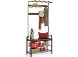 Appendiabiti Vasagle, Appendiabiti, Mobili Da Ingresso, Con Ganci Rimovibili, Divano E Scarpiera, Altezza 183 Cm, Struttura In Metallo, Stile Industriale