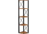 Vasagle Libreria A 5 Livelli, Scaffale Angolare, Scaffale In Piedi, Scaffale Portaoggetti, Per Soggiorno, Bagno, Cucina, Corridoio, Facile Da Montare, Vintage Marrone-Nero
