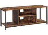 Vasagle Supporto Tv Per Tv Fino A 60 Pollici, Mobile Tv Con Ripiani Aperti, Console Tv Per Soggiorno, Sala Intrattenimento, Marrone Rustico E Nero