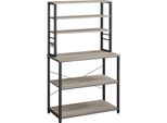 Vasagle Scaffale Da Cucina Scaffale Per Macchina Da Caffè 6 Ripiani E 6 Ganci Per Microonde Struttura In Acciaio Stile Industriale 40 X 80 X 167 Cm Grigio Marrone E Nero