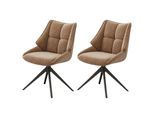 Sedia Da Pranzo Casa Dolce Set Di 2 Irtish, Marrone, 52X57X88 Cm, Girevole A 180°